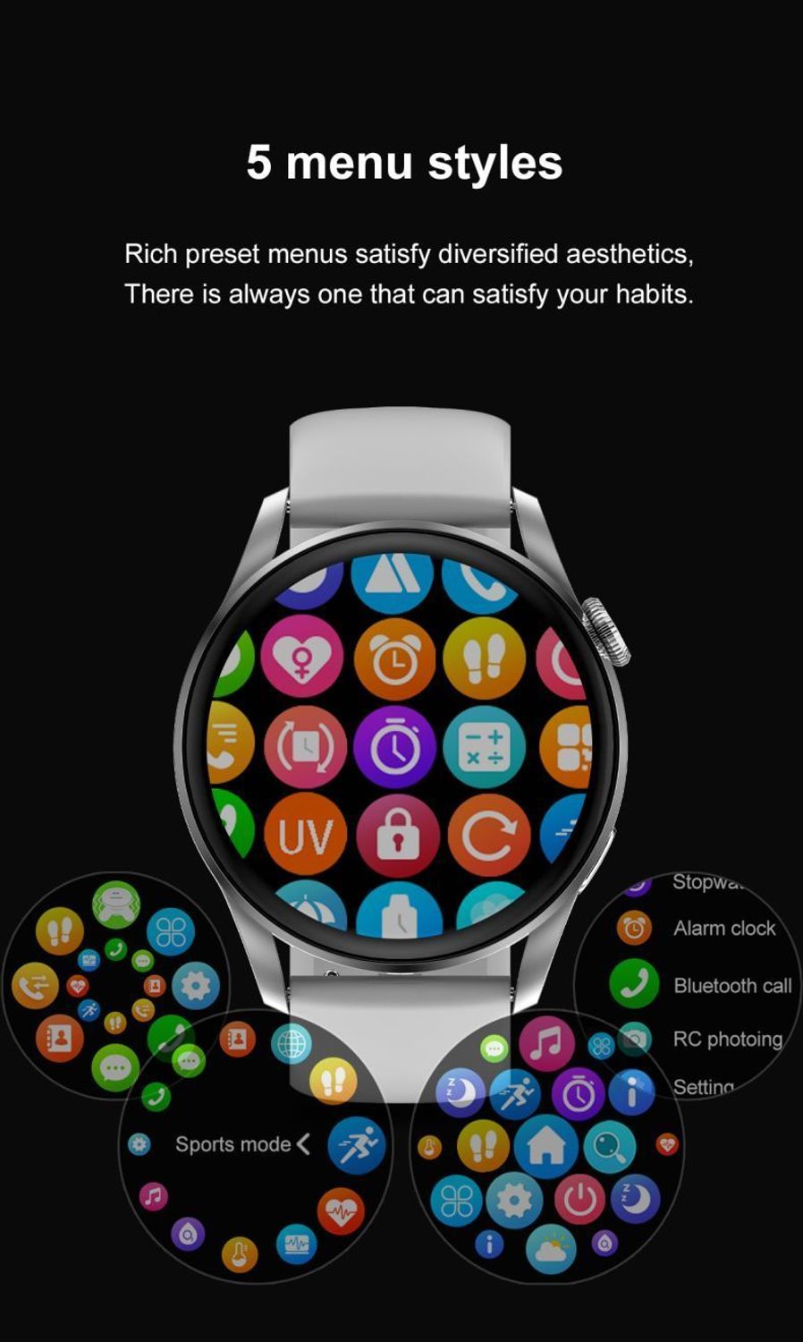 Zegarek Smartwatch Hagen z wymiennym paskiem HD13..jpg